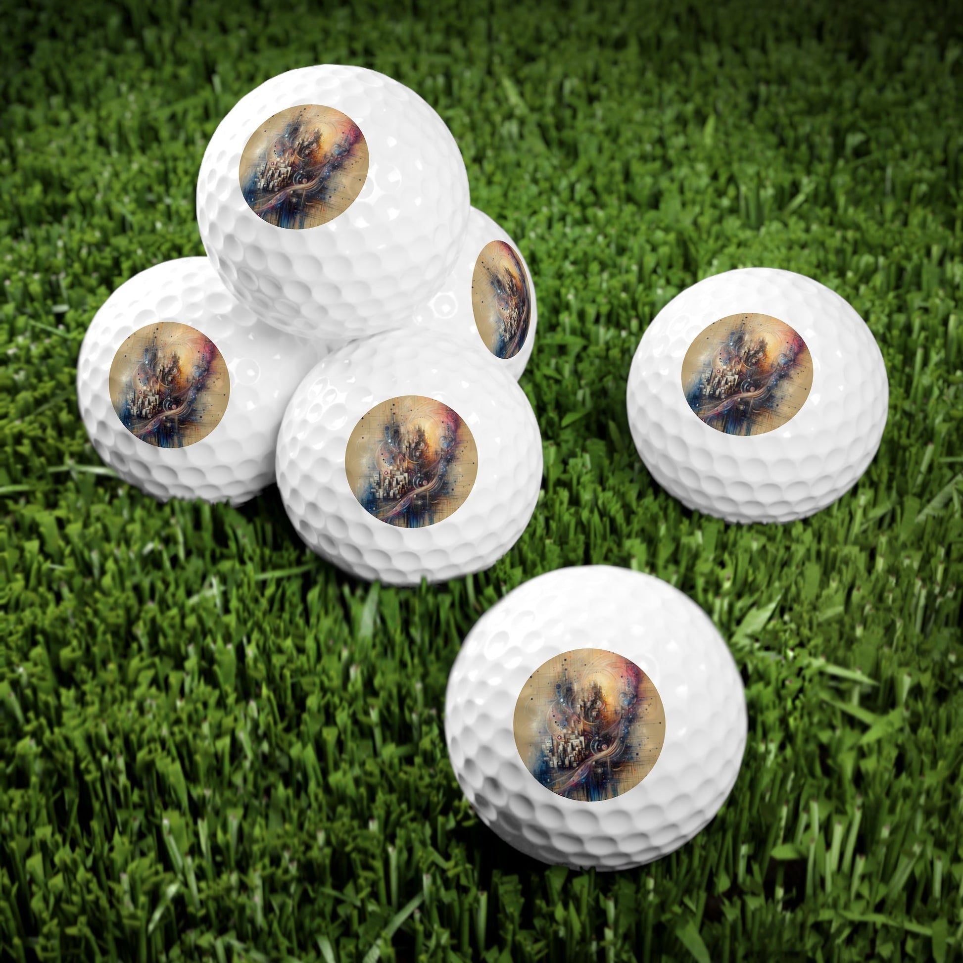 Digital Rhythmic Architecture Golf Balls, 6pcs - ATUH.ART