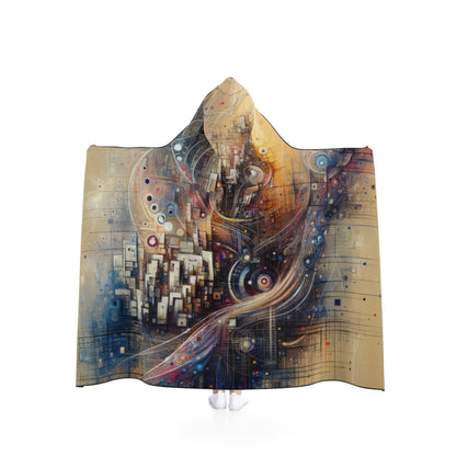 Digital Rhythmic Architecture Hooded Blanket - ATUH.ART