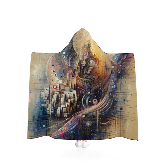 Digital Rhythmic Architecture Hooded Blanket - ATUH.ART