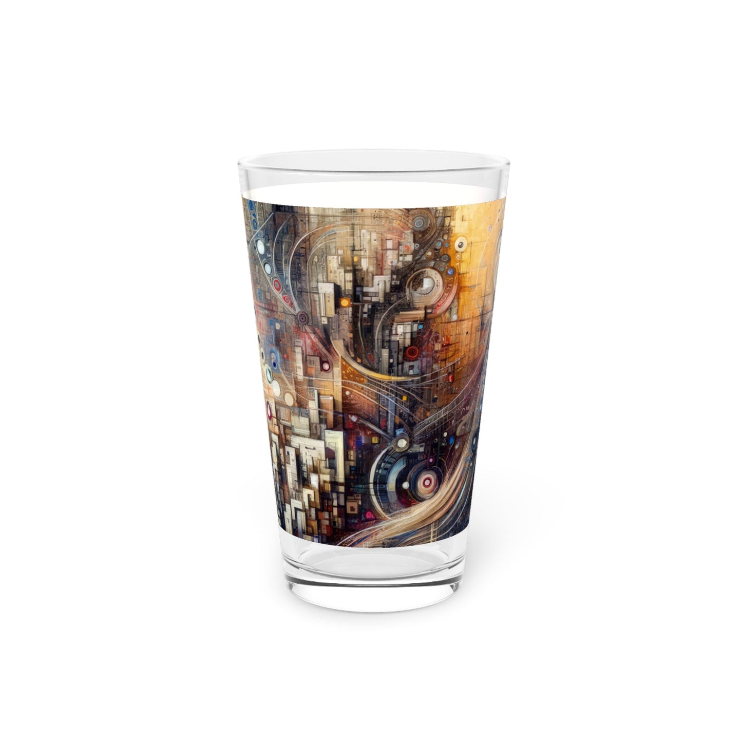 Digital Rhythmic Architecture Pint Glass, 16oz - ATUH.ART