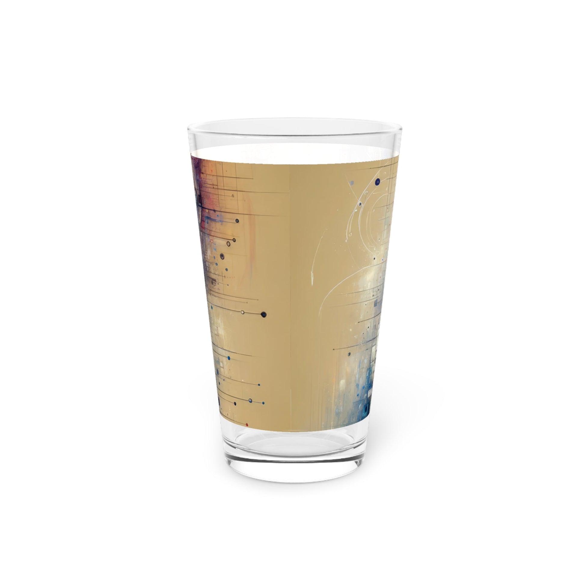 Digital Rhythmic Architecture Pint Glass, 16oz - ATUH.ART