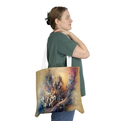 Digital Rhythmic Architecture Shoulder Tote Bag (AOP) - ATUH.ART