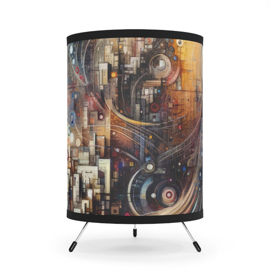 Digital Rhythmic Architecture Tripod Lamp with High-Res Printed Shade, US\CA plug - ATUH.ART