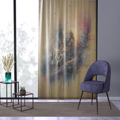 Digital Rhythmic Architecture Window Curtain - ATUH.ART