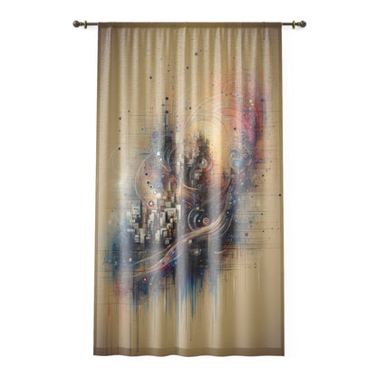 Digital Rhythmic Architecture Window Curtain - ATUH.ART