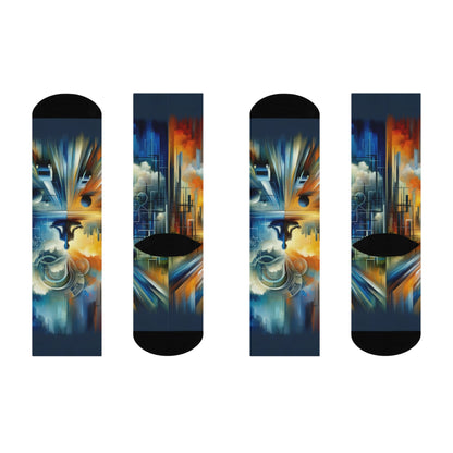 Digital Spiritual Journey Cushioned Crew Socks - ATUH.ART
