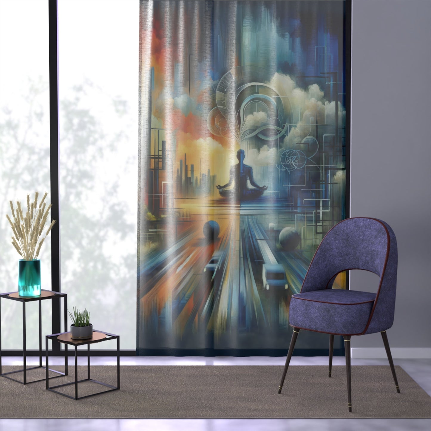 Digital Spiritual Journey Window Curtain - ATUH.ART