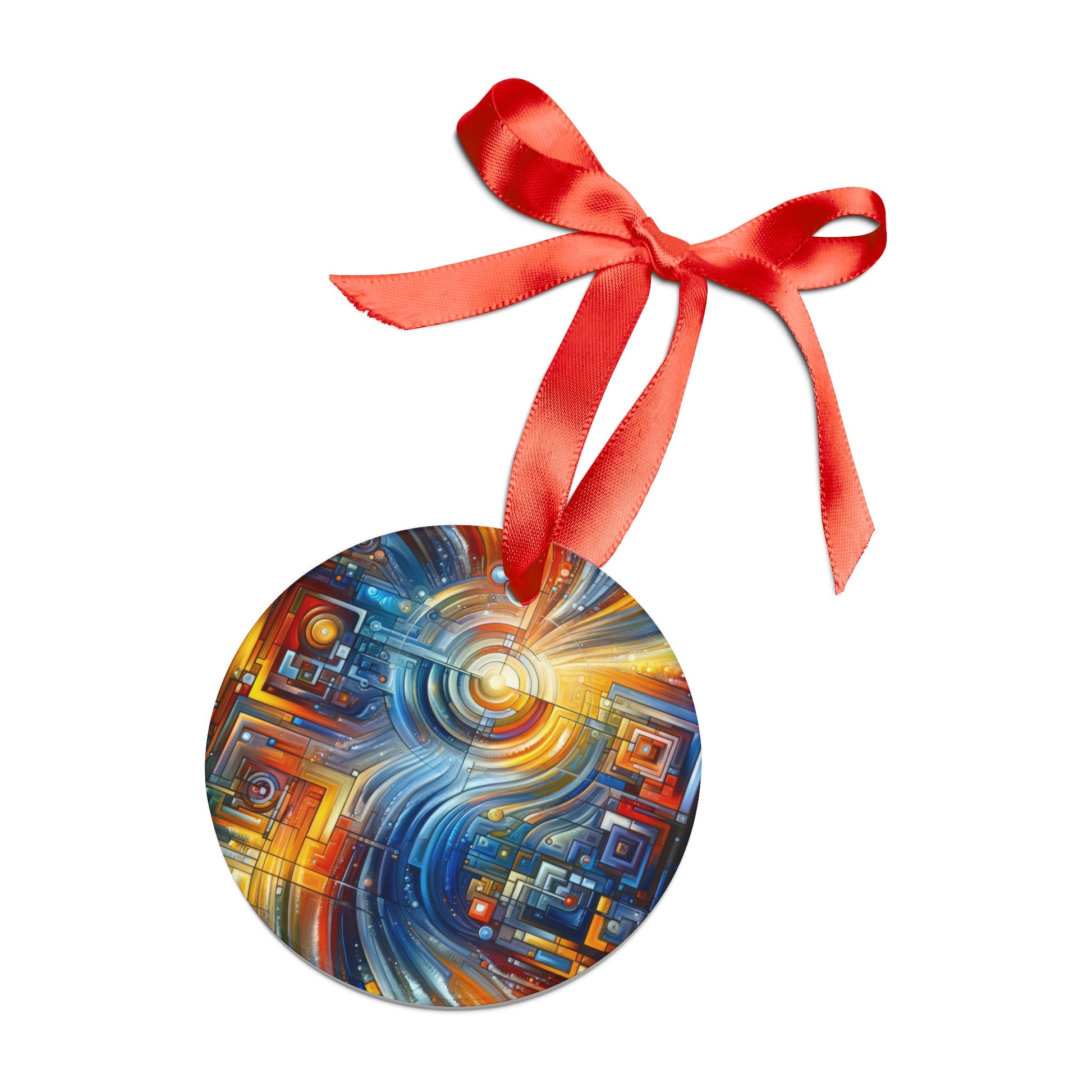 Digital Tachism Connectivity Acrylic Ornament with Ribbon - ATUH.ART
