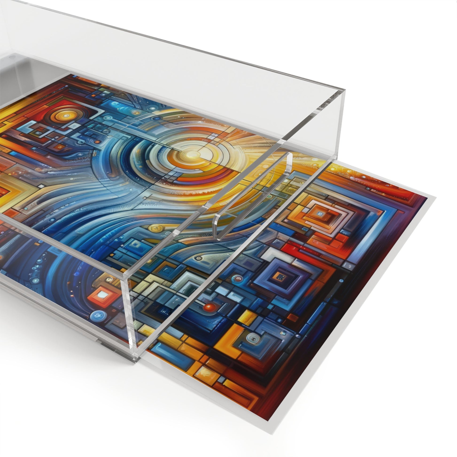 Digital Tachism Connectivity Acrylic Serving Tray - ATUH.ART
