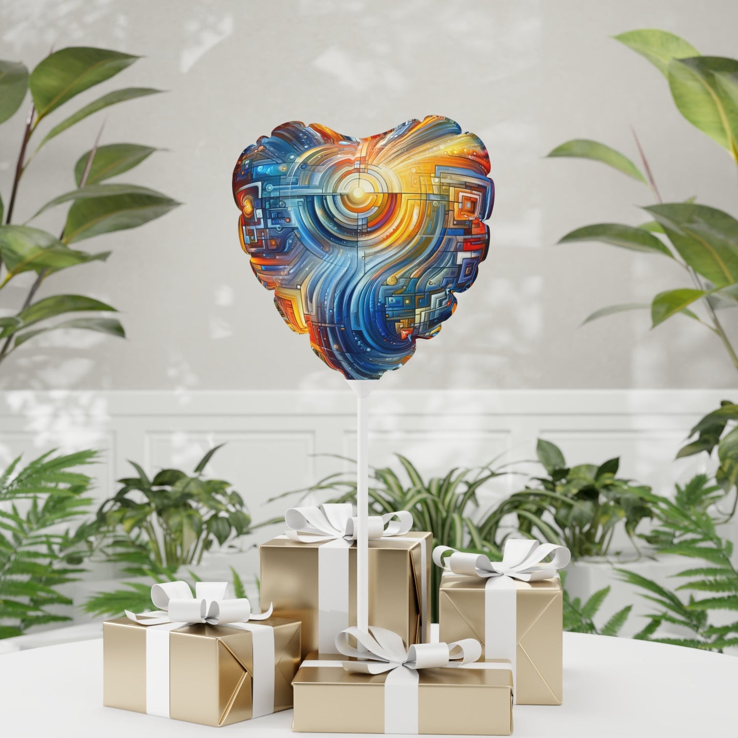 Digital Tachism Connectivity Balloon (Round and Heart-shaped), 11" - ATUH.ART
