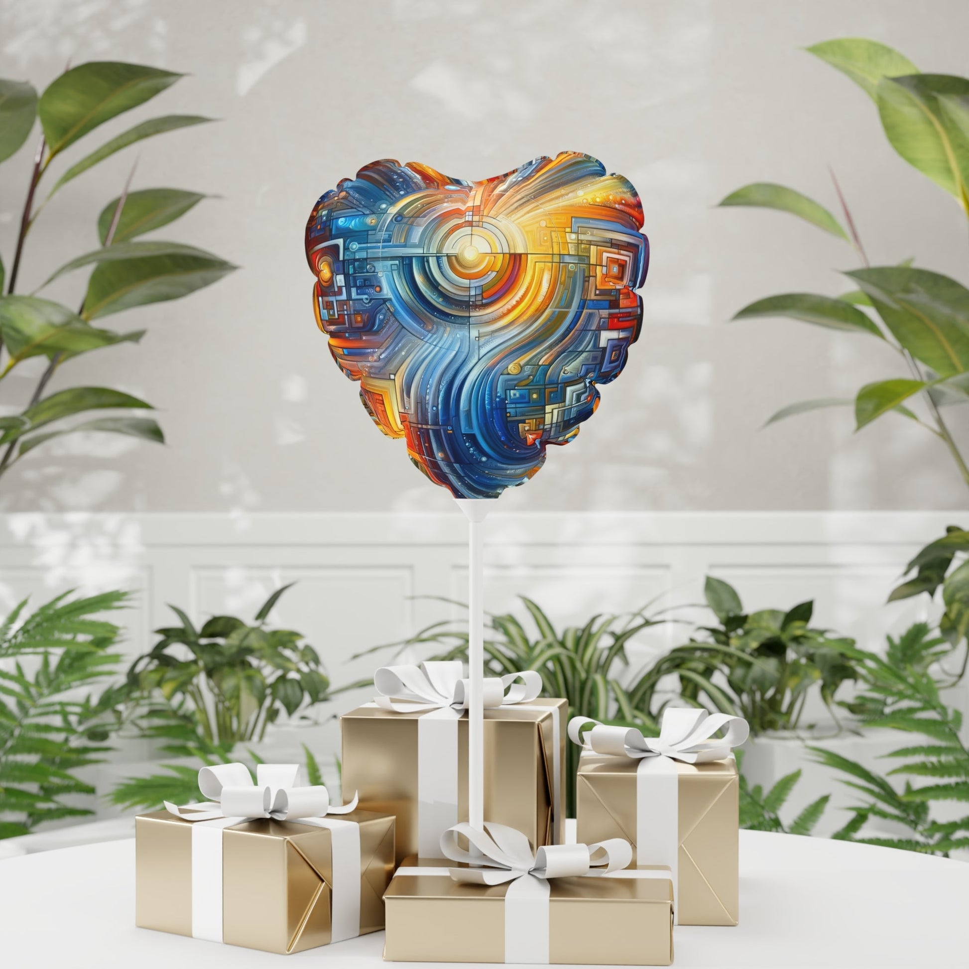Digital Tachism Connectivity Balloon (Round and Heart-shaped), 11" - ATUH.ART