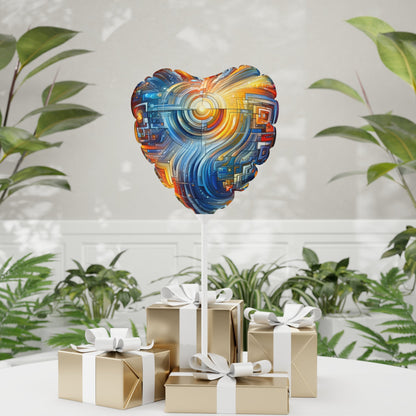 Digital Tachism Connectivity Balloon (Round and Heart-shaped), 11" - ATUH.ART