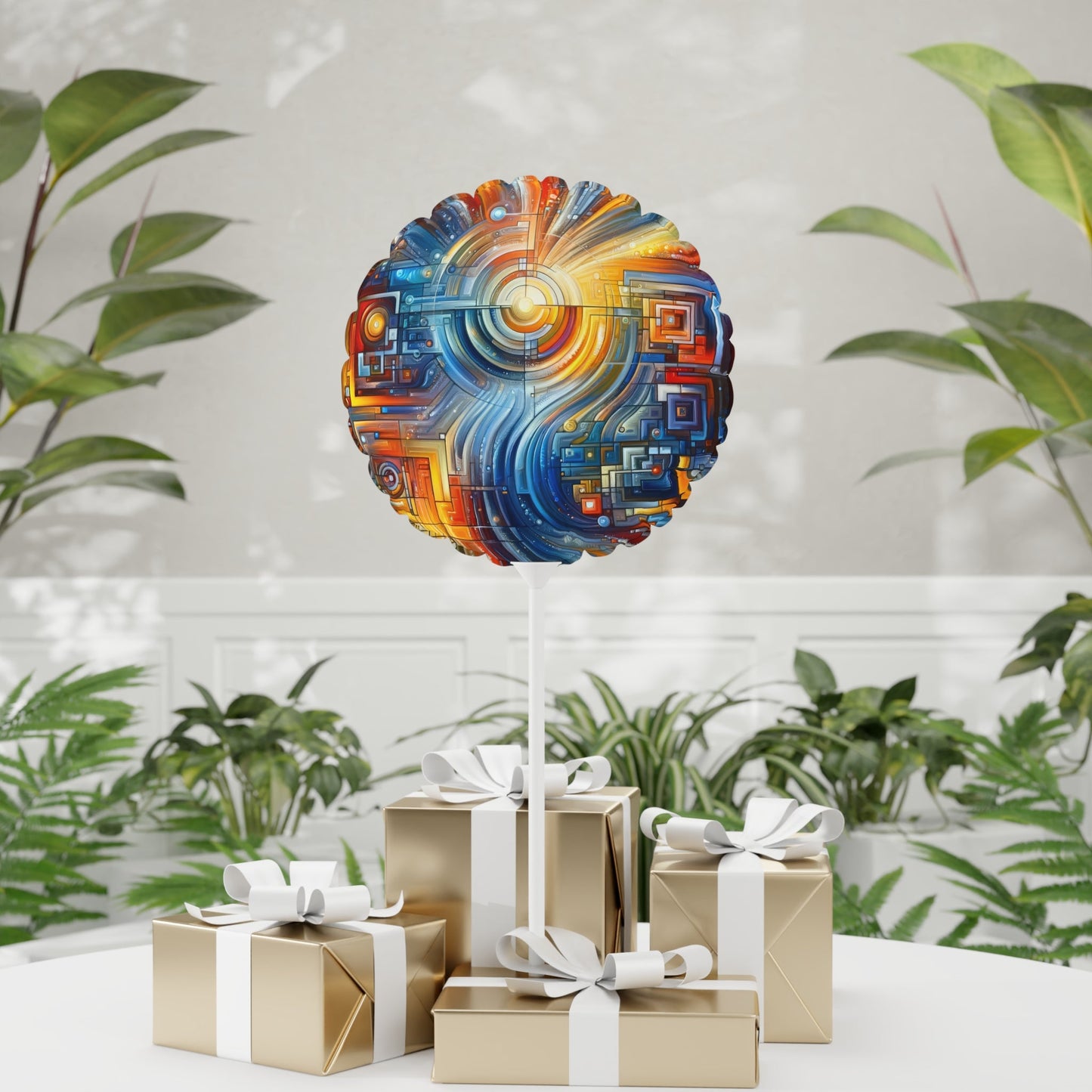Digital Tachism Connectivity Balloon (Round and Heart-shaped), 11" - ATUH.ART