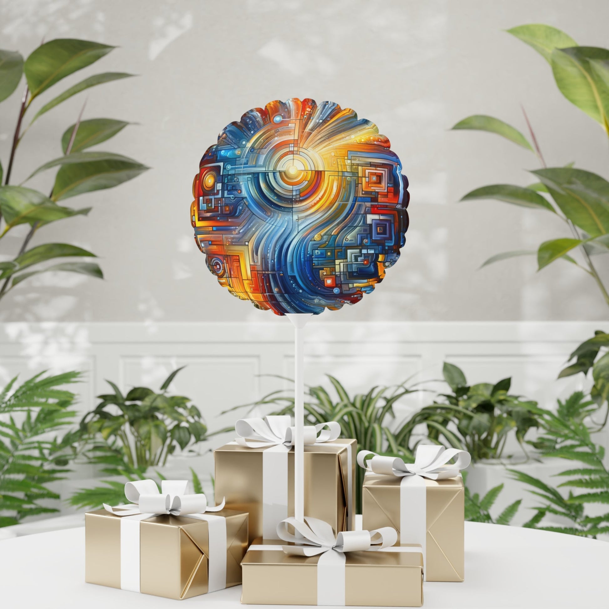 Digital Tachism Connectivity Balloon (Round and Heart-shaped), 11" - ATUH.ART