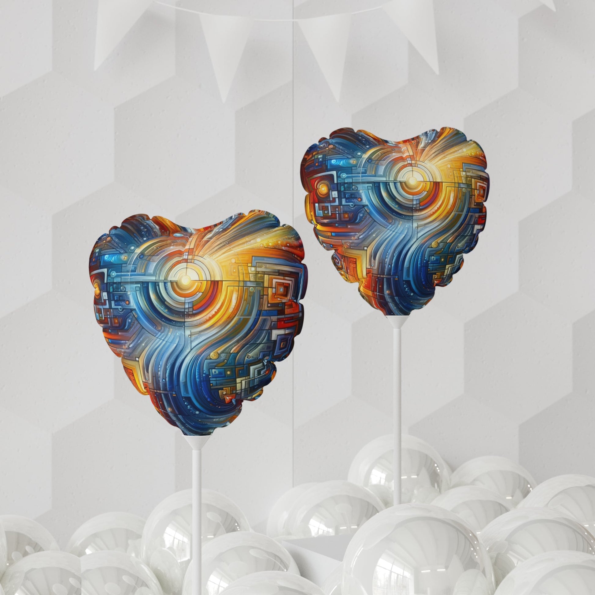 Digital Tachism Connectivity Balloon (Round and Heart-shaped), 11" - ATUH.ART
