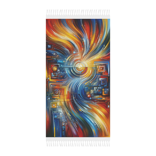 Digital Tachism Connectivity Boho Beach Cloth - ATUH.ART