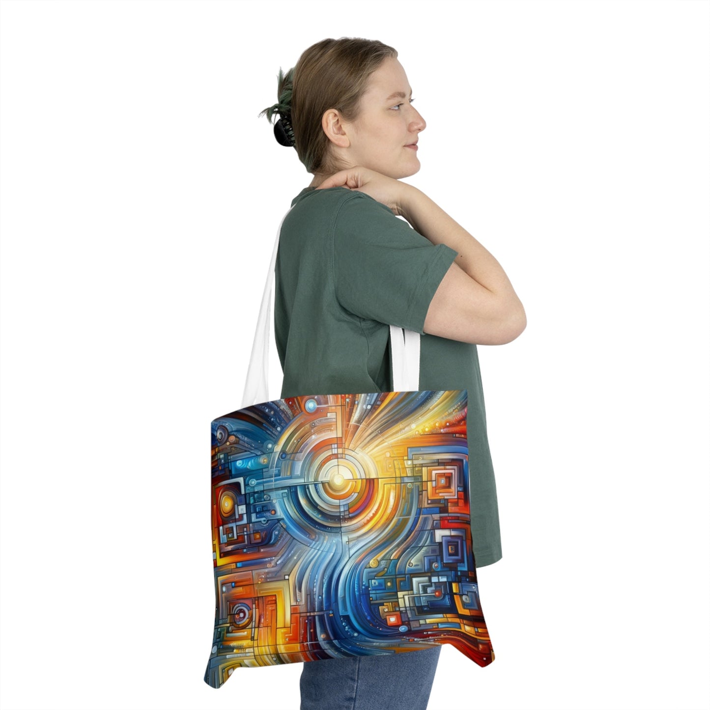 Digital Tachism Connectivity Shoulder Tote Bag (AOP) - ATUH.ART