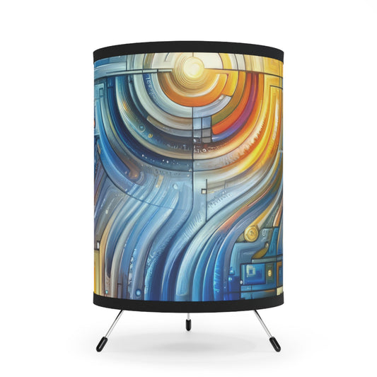 Digital Tachism Connectivity Tripod Lamp with High-Res Printed Shade, US\CA plug - ATUH.ART