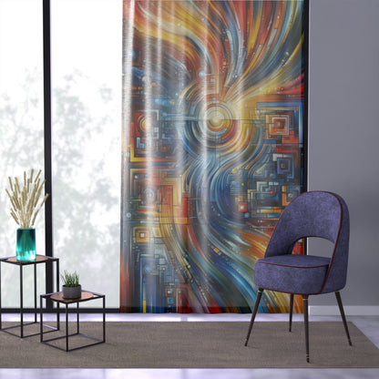 Digital Tachism Connectivity Window Curtain - ATUH.ART