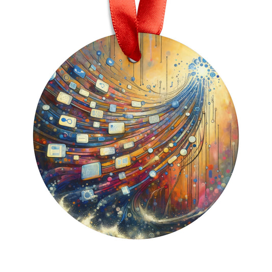 Digital Tapestry Weaving Acrylic Ornament with Ribbon - ATUH.ART