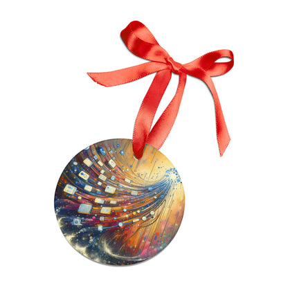 Digital Tapestry Weaving Acrylic Ornament with Ribbon - ATUH.ART