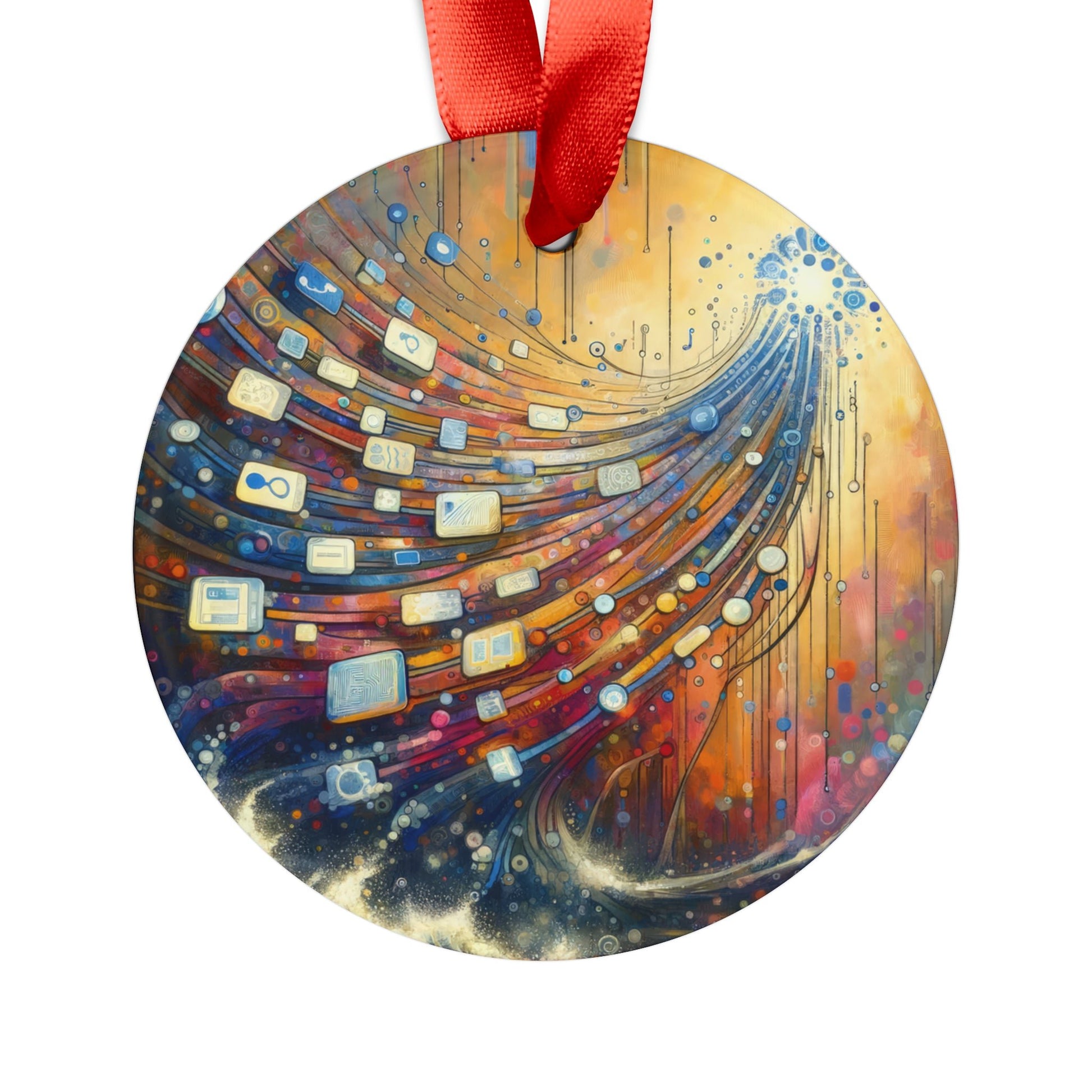 Digital Tapestry Weaving Acrylic Ornament with Ribbon - ATUH.ART