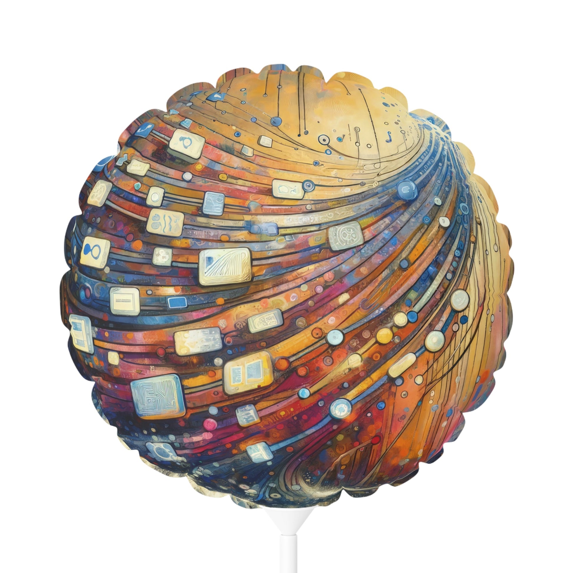 Digital Tapestry Weaving Balloon (Round and Heart-shaped), 11" - ATUH.ART