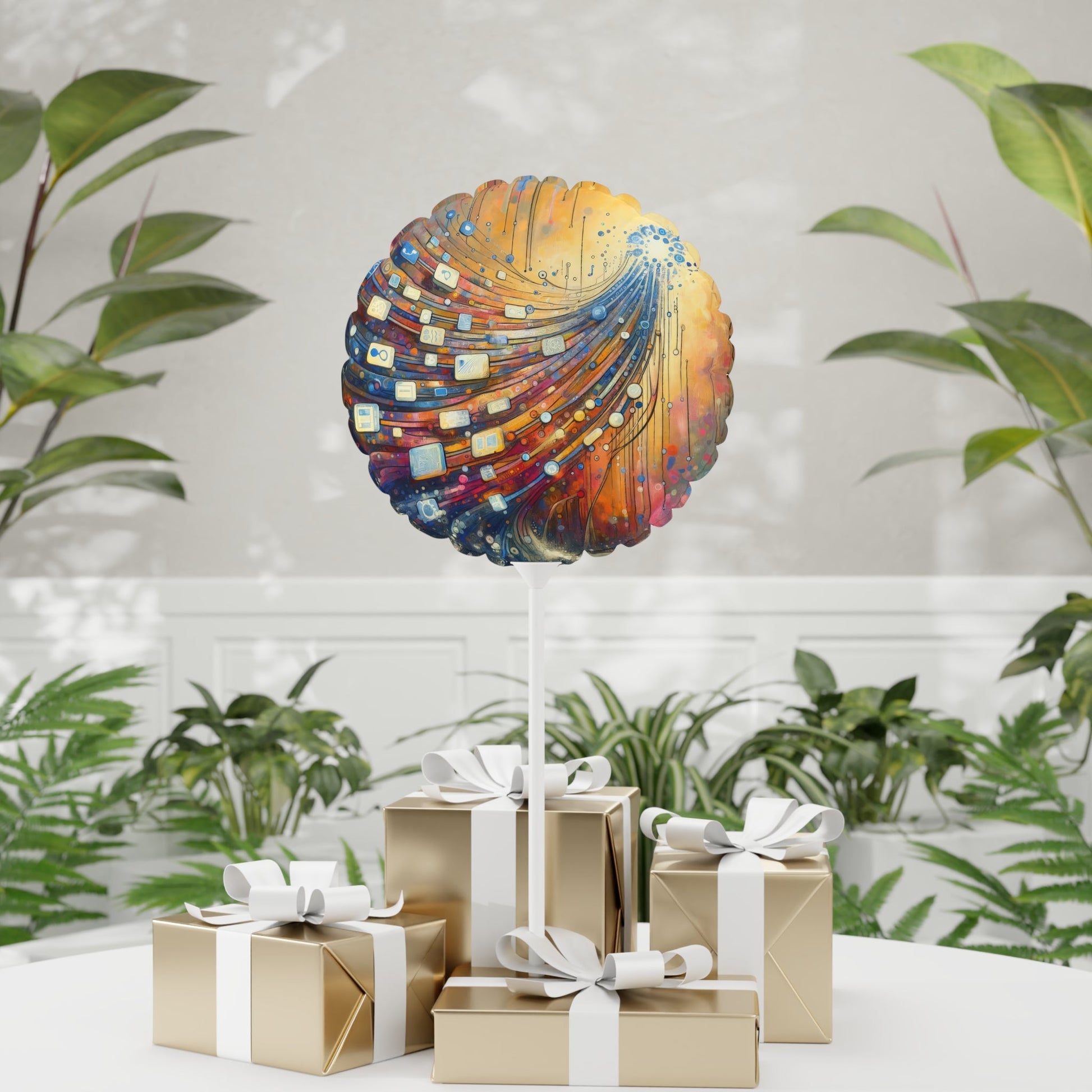 Digital Tapestry Weaving Balloon (Round and Heart-shaped), 11" - ATUH.ART
