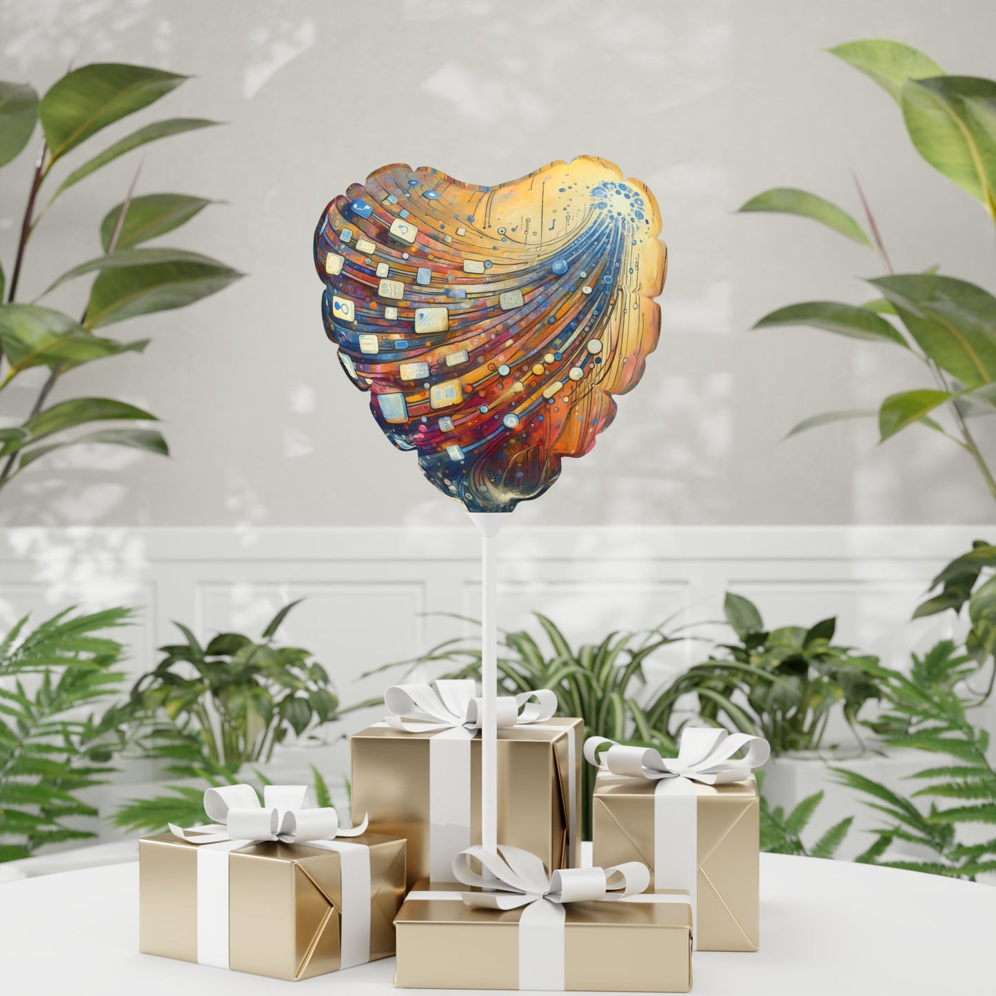 Digital Tapestry Weaving Balloon (Round and Heart-shaped), 11" - ATUH.ART