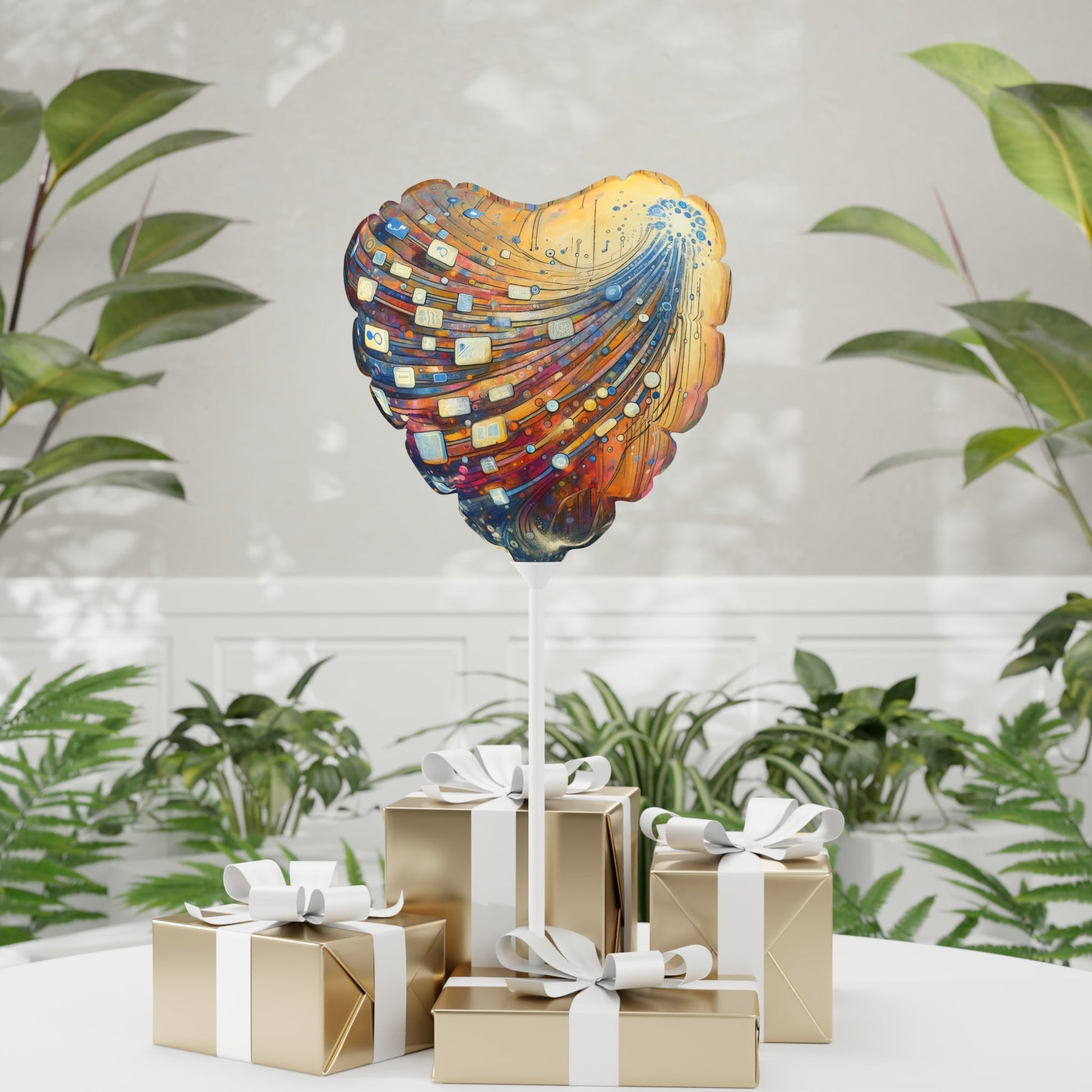 Digital Tapestry Weaving Balloon (Round and Heart-shaped), 11" - ATUH.ART
