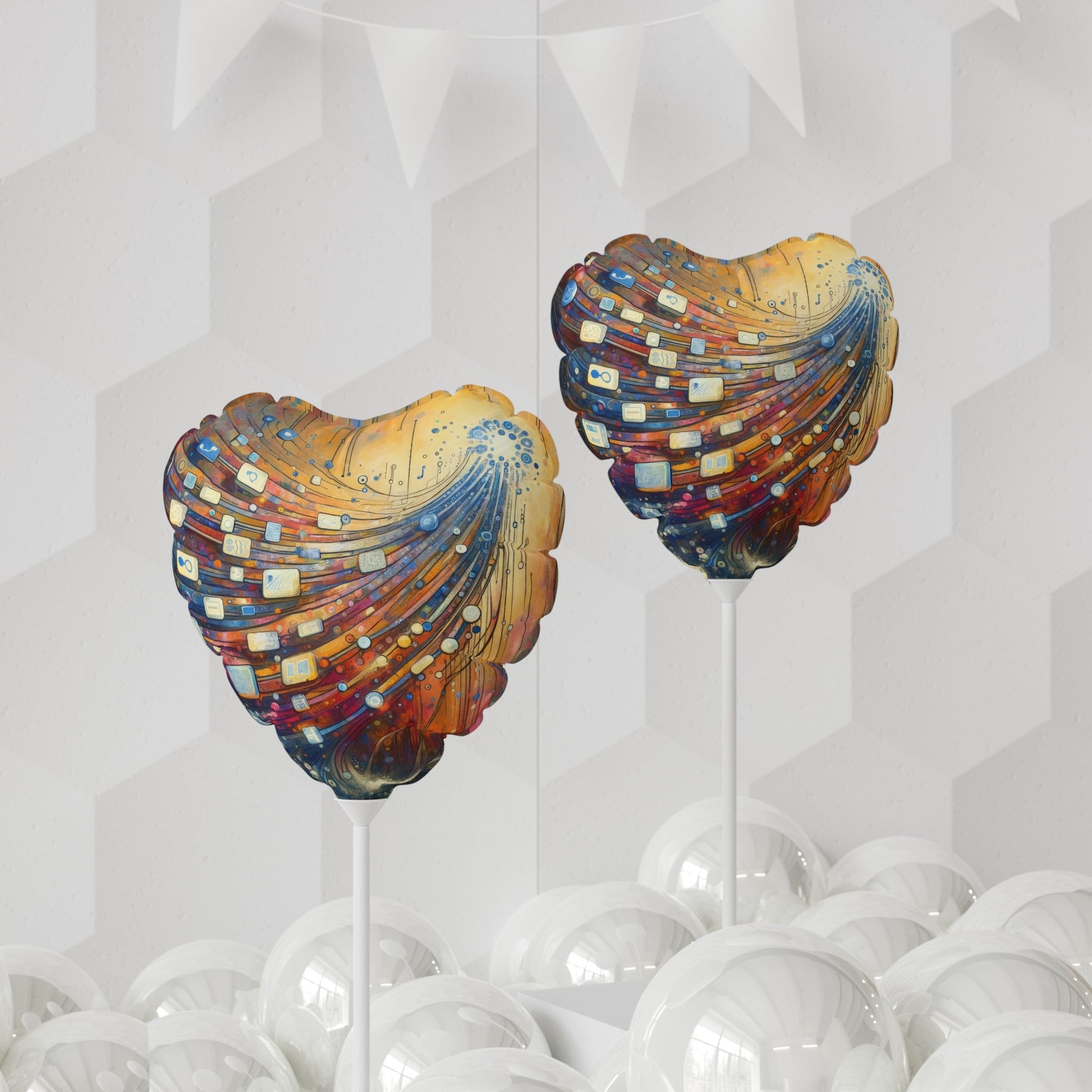 Digital Tapestry Weaving Balloon (Round and Heart-shaped), 11" - ATUH.ART