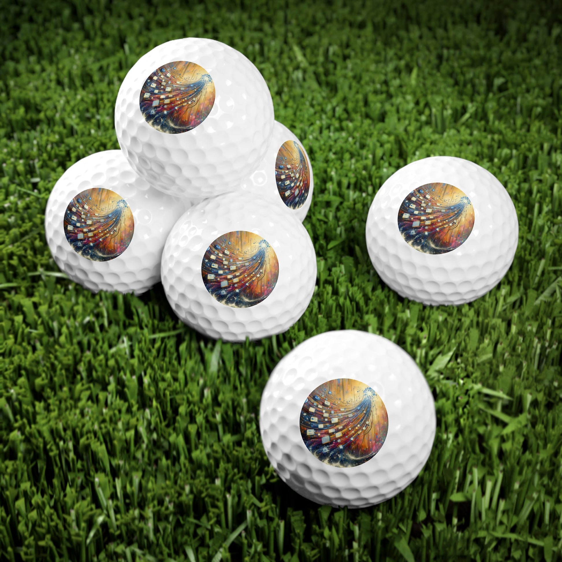 Digital Tapestry Weaving Golf Balls, 6pcs - ATUH.ART