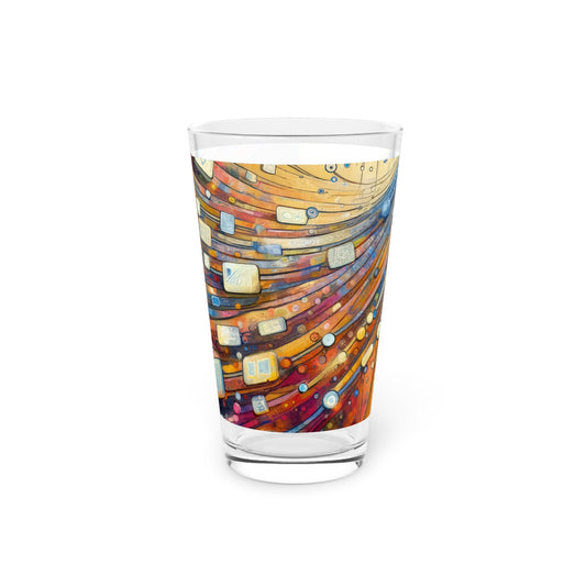 Digital Tapestry Weaving Pint Glass, 16oz - ATUH.ART