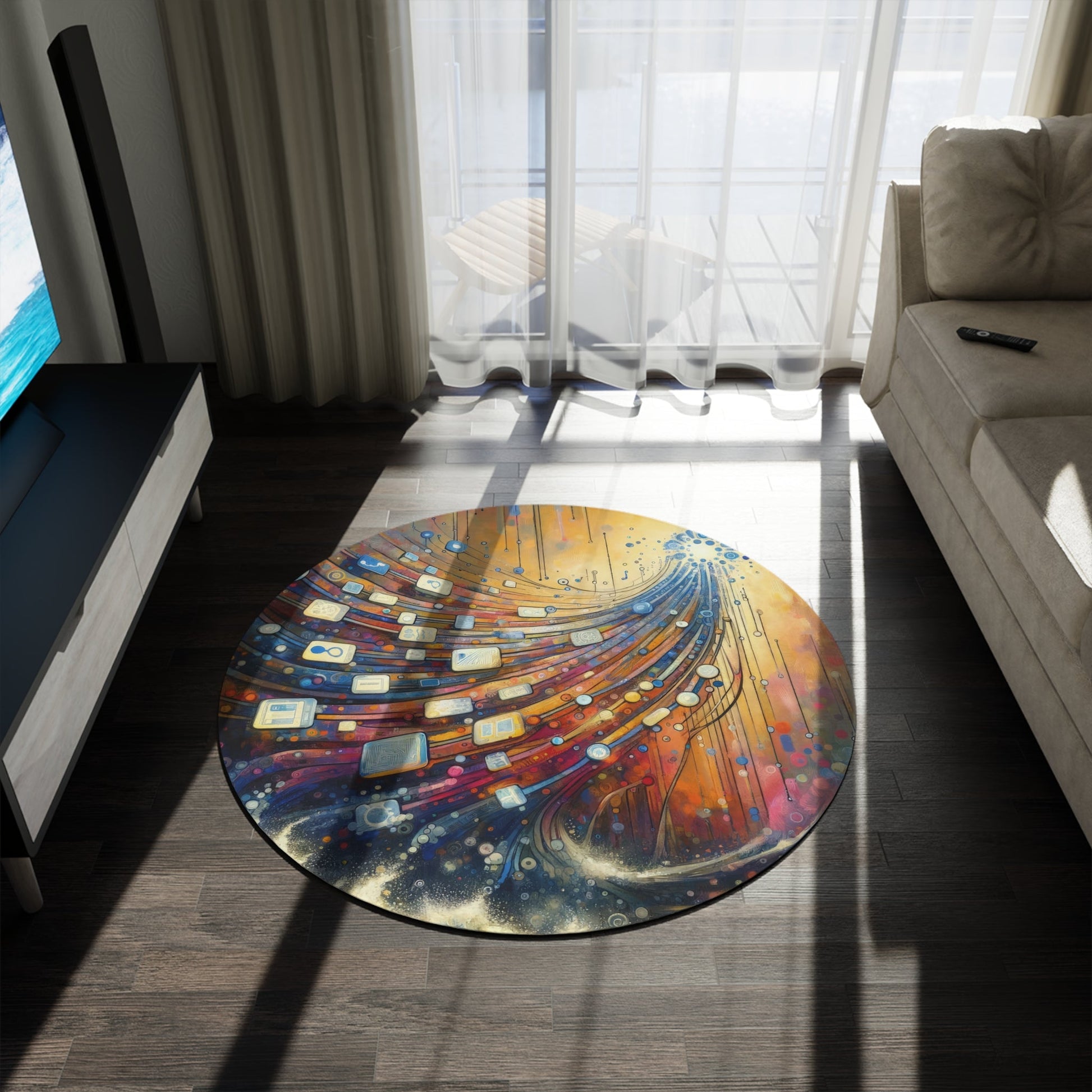 Digital Tapestry Weaving Round Rug - ATUH.ART