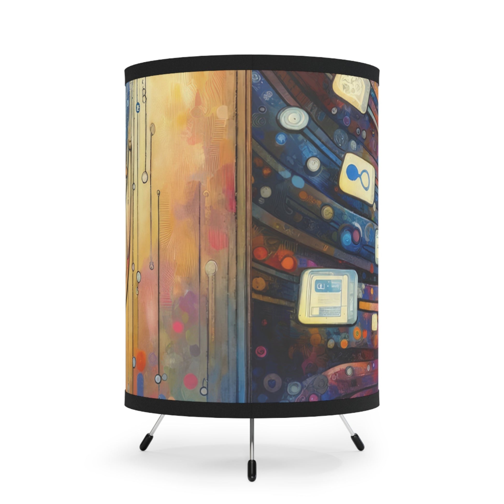 Digital Tapestry Weaving Tripod Lamp with High-Res Printed Shade, US\CA plug - ATUH.ART