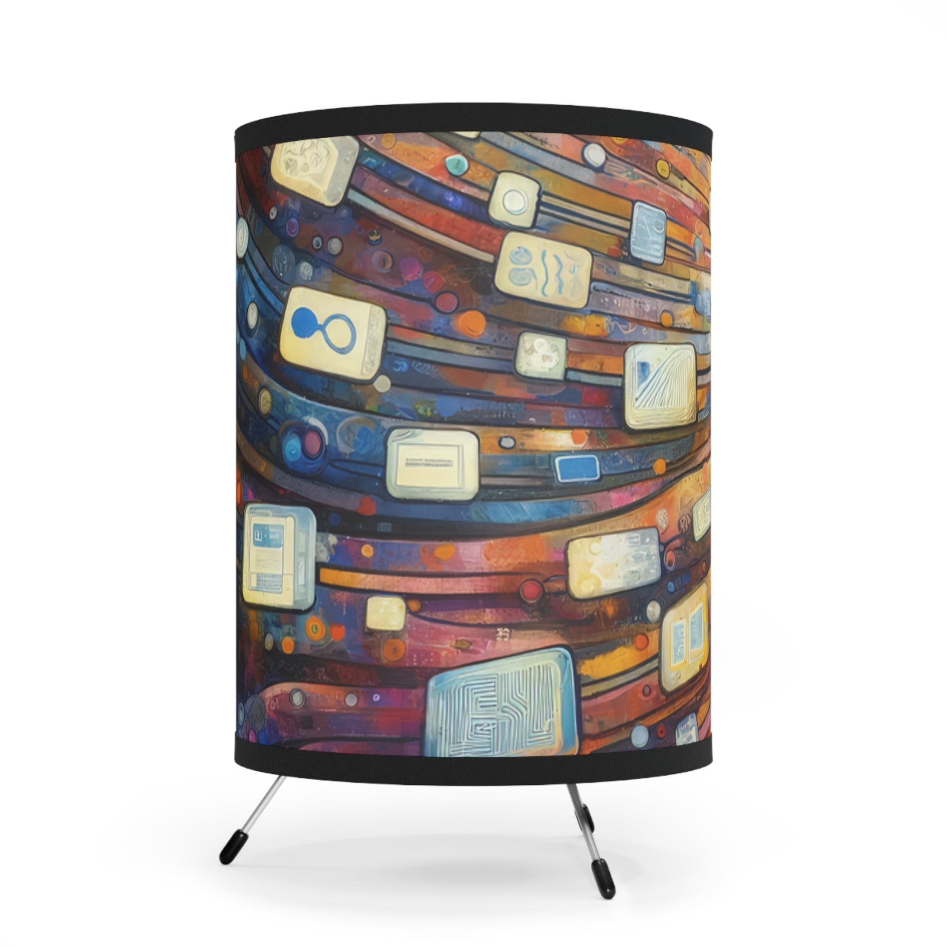 Digital Tapestry Weaving Tripod Lamp with High-Res Printed Shade, US\CA plug - ATUH.ART
