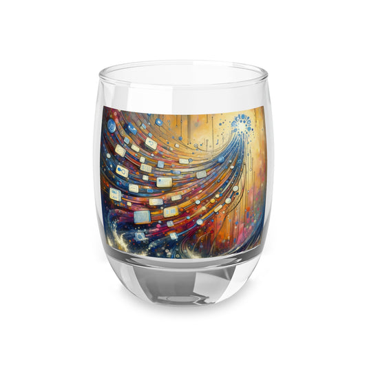 Digital Tapestry Weaving Whiskey Glass - ATUH.ART