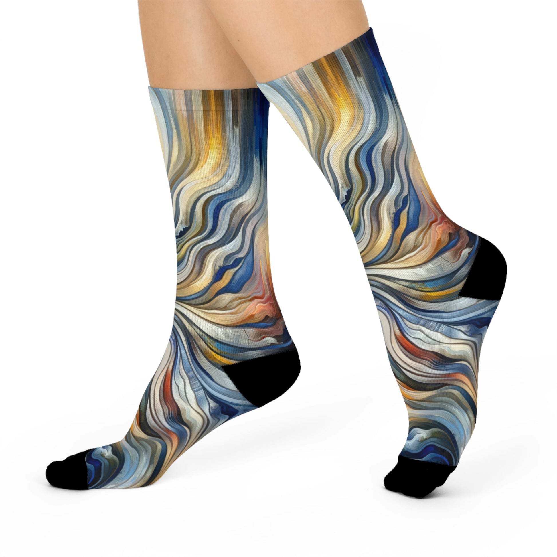 Diplomatic Emotional Currents Cushioned Crew Socks - ATUH.ART