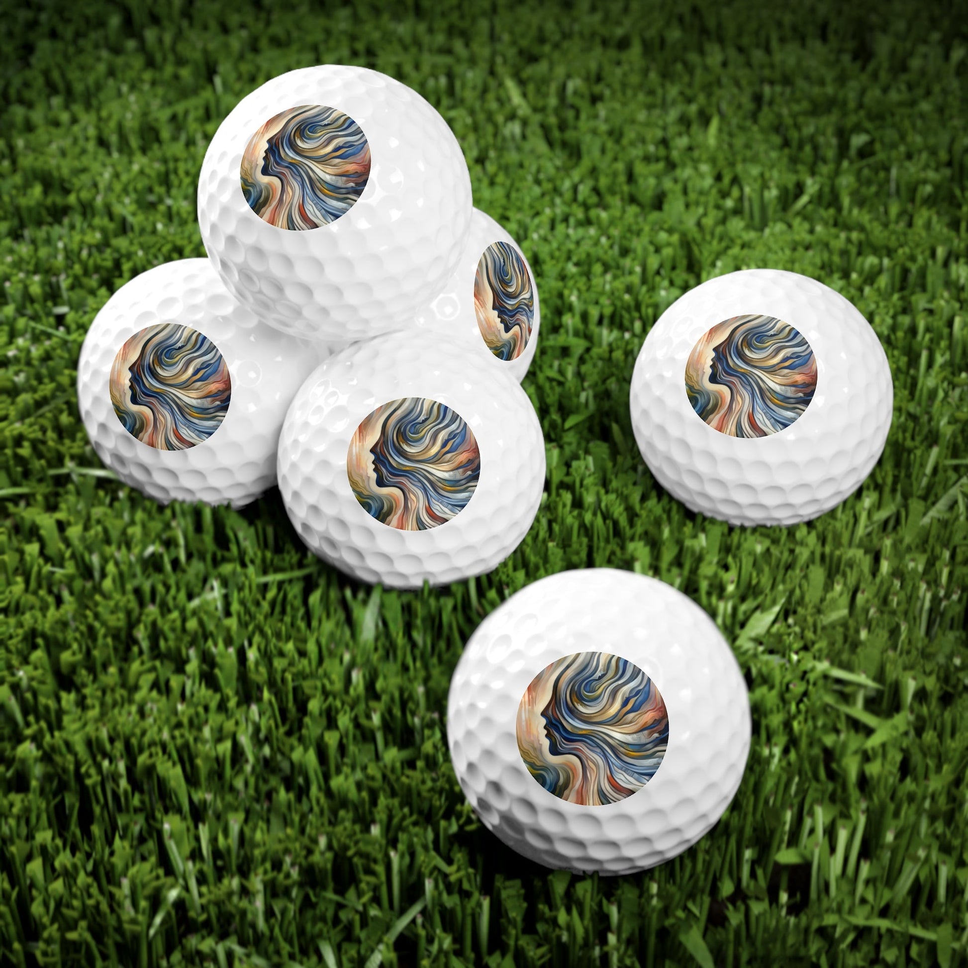 Diplomatic Emotional Currents Golf Balls, 6pcs - ATUH.ART