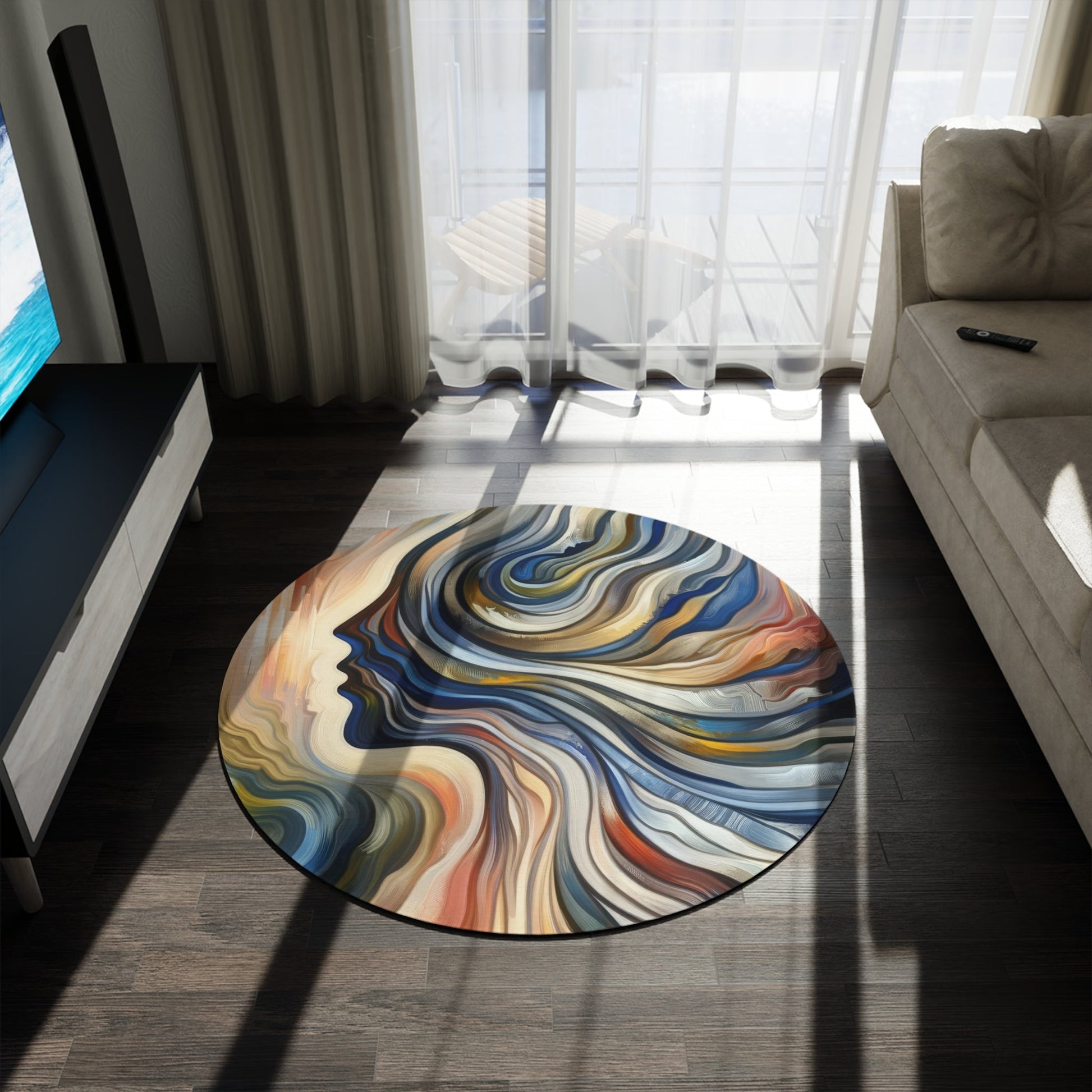 Diplomatic Emotional Currents Round Rug - ATUH.ART