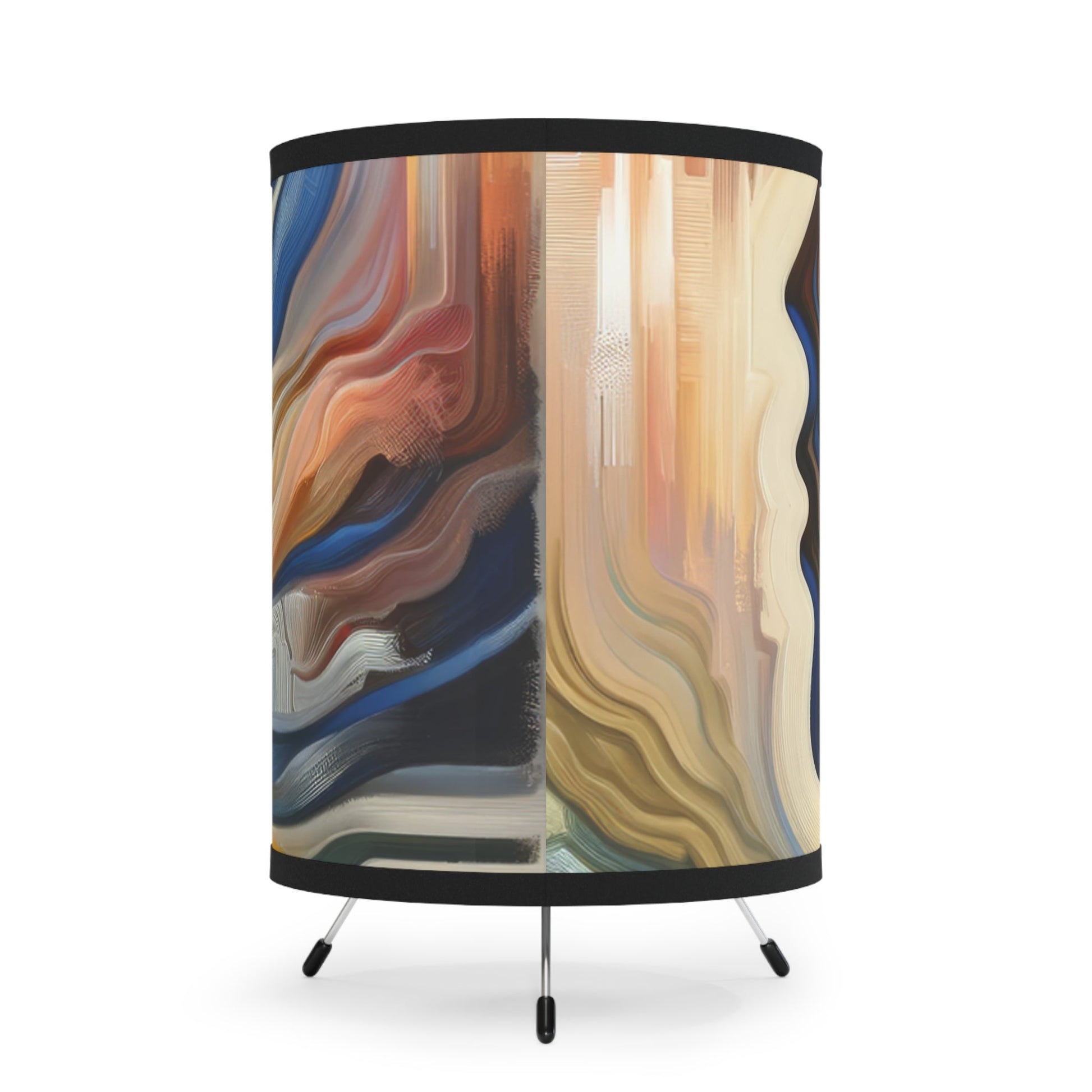 Diplomatic Emotional Currents Tripod Lamp with High-Res Printed Shade, US\CA plug - ATUH.ART