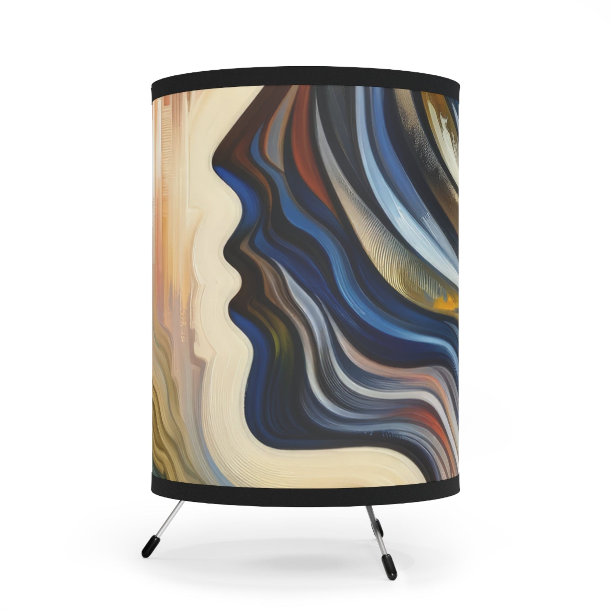 Diplomatic Emotional Currents Tripod Lamp with High-Res Printed Shade, US\CA plug - ATUH.ART