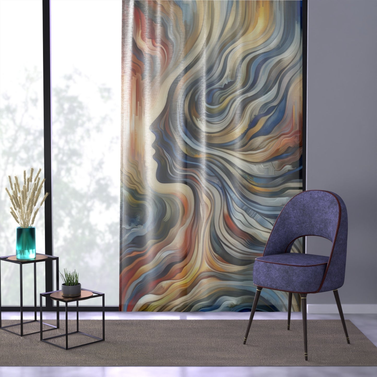 Diplomatic Emotional Currents Window Curtain - ATUH.ART