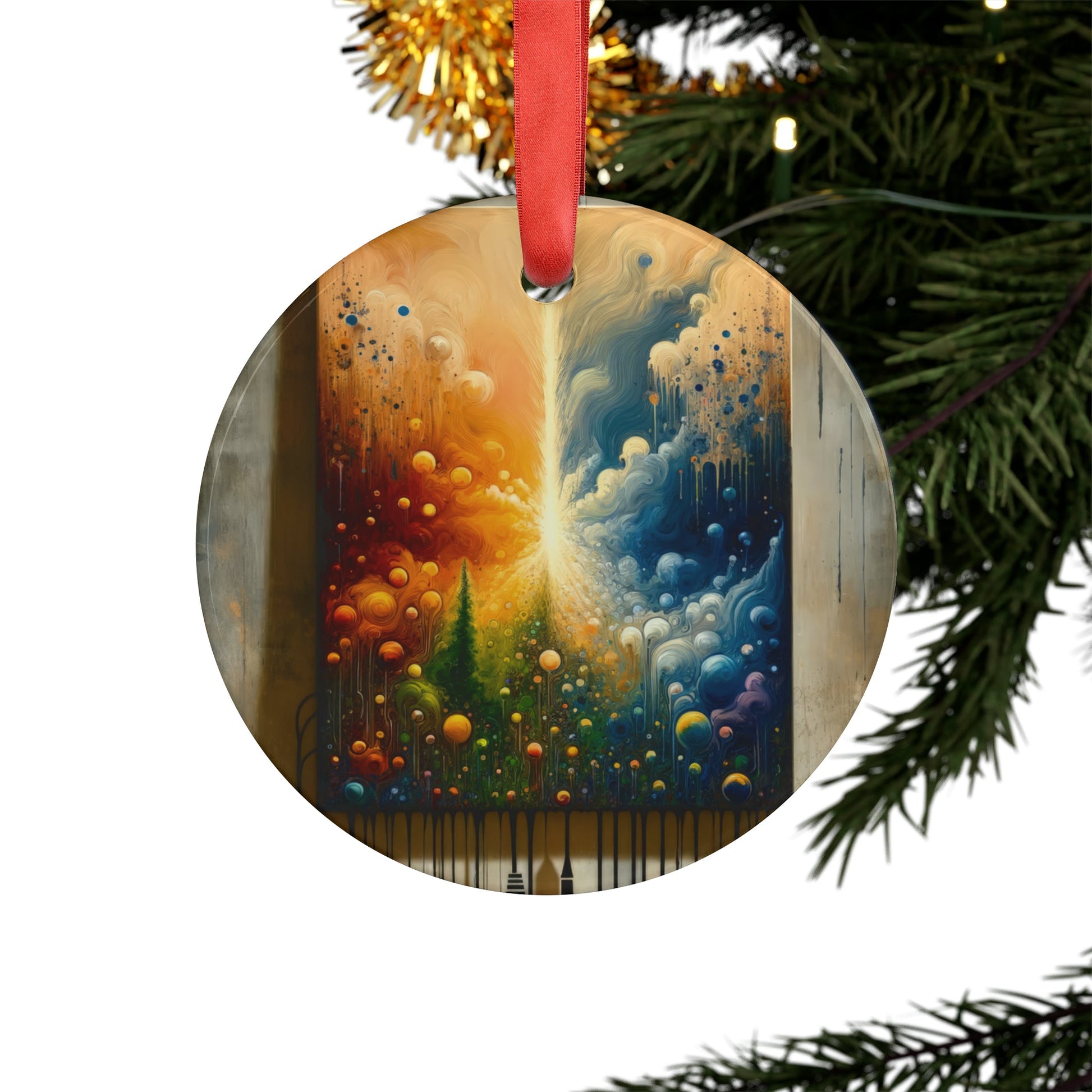 Disconnecting Harmonious Reconnection Acrylic Ornament with Ribbon - ATUH.ART