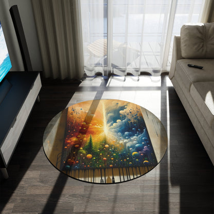 Disconnecting Harmonious Reconnection Round Rug - ATUH.ART