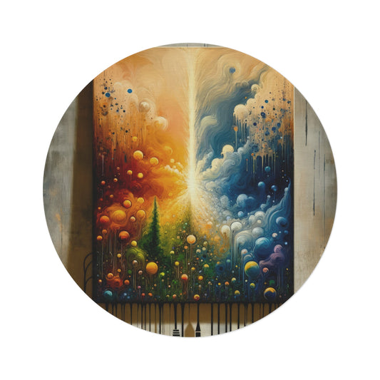 Disconnecting Harmonious Reconnection Round Rug - ATUH.ART