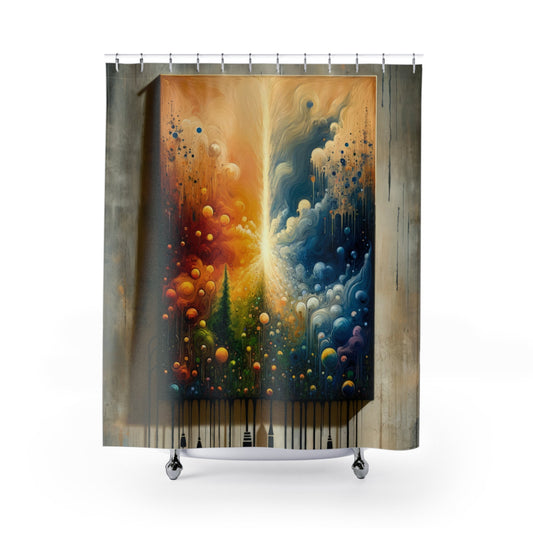 Disconnecting Harmonious Reconnection Shower Curtains - ATUH.ART