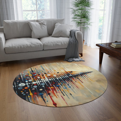 Distant Barking Echoes Round Rug - ATUH.ART