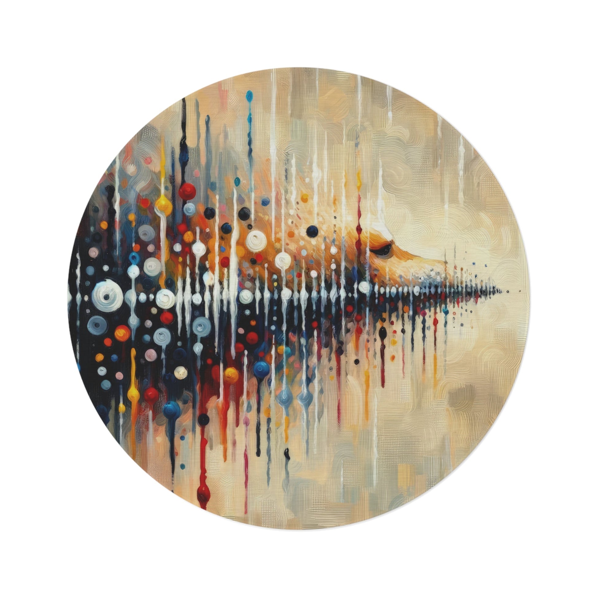 Distant Barking Echoes Round Rug - ATUH.ART