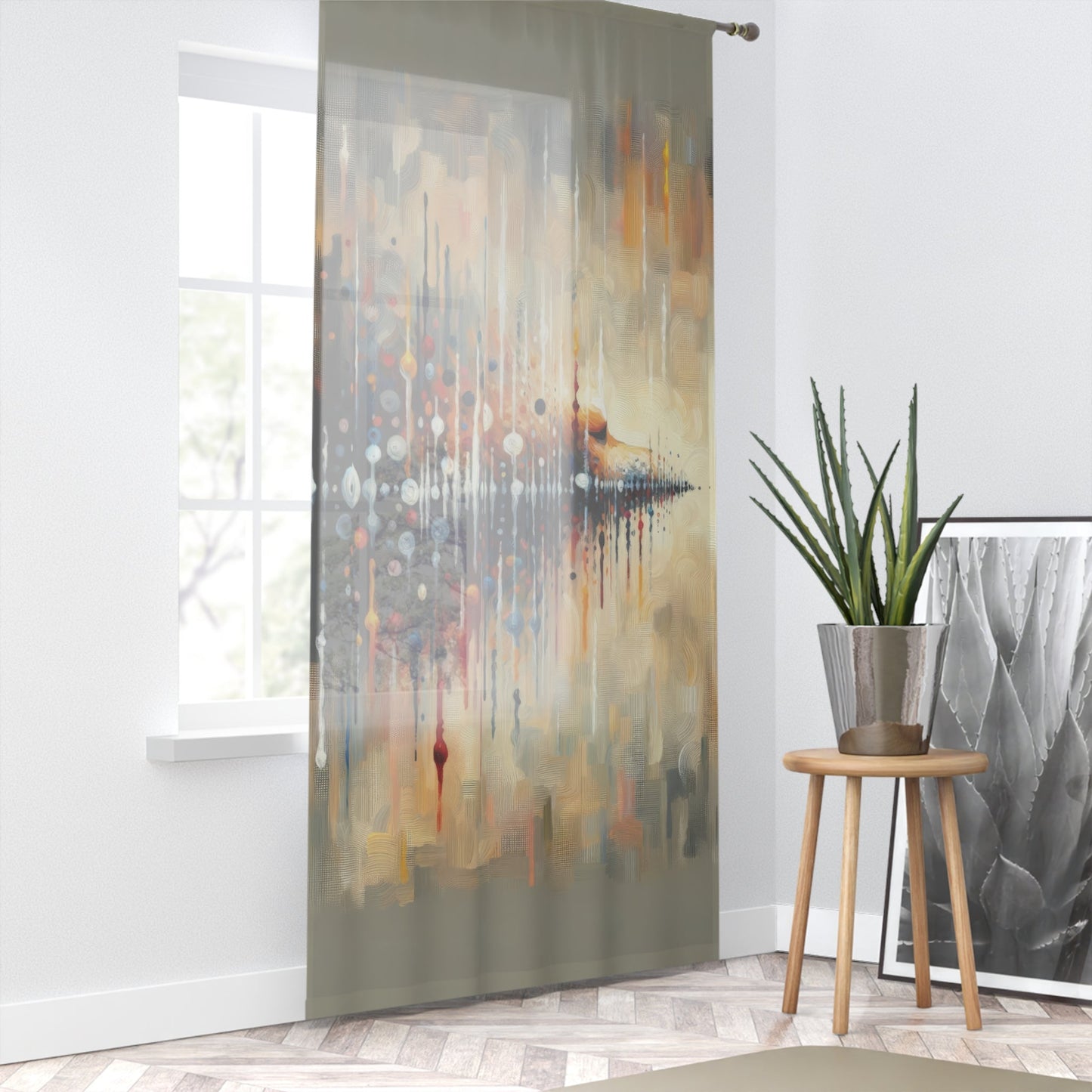 Distant Barking Echoes Window Curtain - ATUH.ART